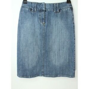 SKIRT HAROLD'S Women's Sz 2 Denim Jean Straight Pencil Medium Wash STRETCH